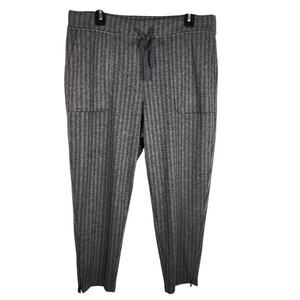 Talbots Jogger Pants Luxe Herringbone Relaxed Pull On Drawstring Ankle Zipper LP